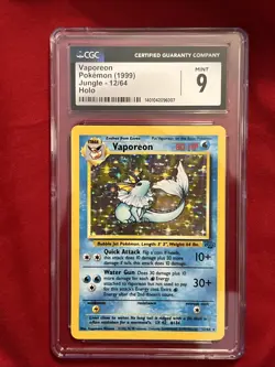 Pokemon Card CGC 9 1999 Pokemon Jungle Vaporeon 12/64 Holo 😍 - Image 5