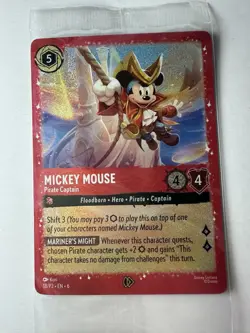 Lorcana Mickey Mouse Pirate Captain #18 Promo Card - Image 1