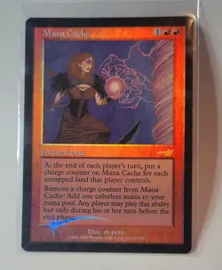 Mana Cache FOIL 2000 Nemesis Red Rare Enchantment MTG NM NP - Image 2