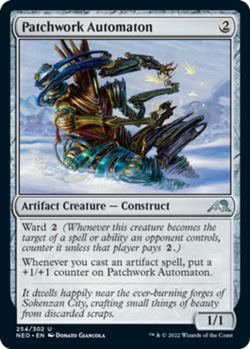1x Patchwork Automaton - Foil NM-Mint, English Kamigawa: Neon Dynasty MTG Magic - Image 1