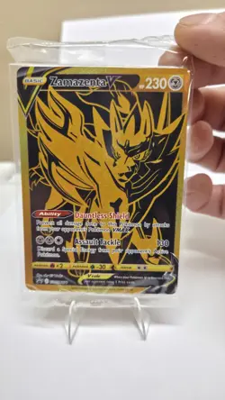 Pokemon TCG Zacian v SWSH076 Zamazenta v SWSH077 Gold Black Star Promo SEALED - Image 1