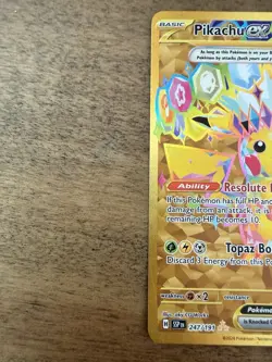 Pokemon TCG Pikachu EX Surging Sparks Holo Hyper Rare Gold 247/191 - Image 3