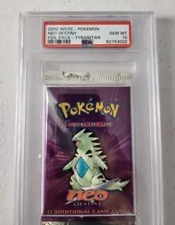 Pokemon Neo Destiny SEALED Booster Pack *PSA 10 - GEM MINT* Tyranitar - Image 3