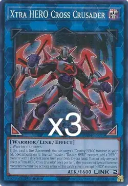 3x Yugioh Xtra HERO Cross Crusader RA04-EN076 Ultra Rare 1st Edition NM - Image 1