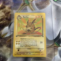 Raichu 29/62 Rare 1st Edition Fossil Pokemon Card vintage non holo old school - Image 1