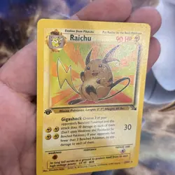 Raichu 29/62 Rare 1st Edition Fossil Pokemon Card vintage non holo old school - Image 2