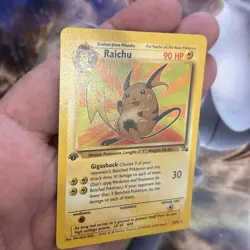 Raichu 29/62 Rare 1st Edition Fossil Pokemon Card vintage non holo old school - Image 3