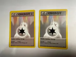 Pokemon Card Double Colorless Energy Bundle - WoTC MP Base Set (2) - Image 1
