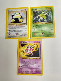 Pokemon Jungle Card Bundle - Snorlax, Scyther, Mr. Mime - WoTC Lot MP-NM - Image 1