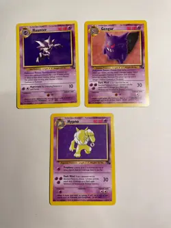 Pokemon Card Fossil Bundle- Haunter, Gengar, Hypno - WoTC Lot MP-NM - Image 1