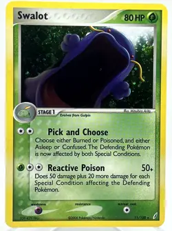 Swalot 11/100 EX Crystal Guardians Holo Rare Vintage Pokemon TCG Card - Image 1