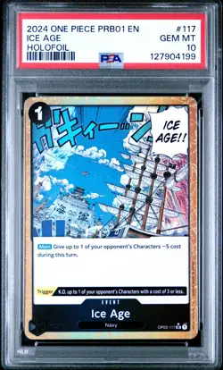 2024 ONE PIECE PRB01-PREMIUM BOOSTER ONE PIECE CARD THE BEST FOIL ICE AGE PSA 10 - Image 1