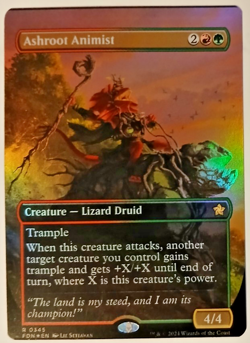 Miscut Ashroot Animist Borderless Foil - Foundations MTG-NM - Image 1