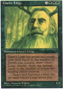 Gaea's Liege ~ Lightly Played 4th Edition Fourth MTG Magic UltimateMTG Green Car - Image 1
