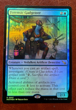 1x NM FOIL Forensic Gadgeteer - 0057 R MKM - MTG Magic Never Played x1 - Image 1