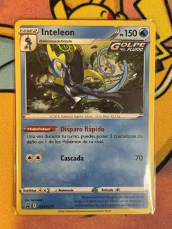 Inteleon SWSH279 Black Star Promo Cosmo Holo HD Swirl Pokemon Card SPANISH NM - Image 1