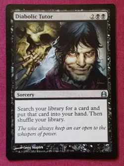 Magic The Gathering COMMANDER DIABOLIC TUTOR black card MTG - Image 1