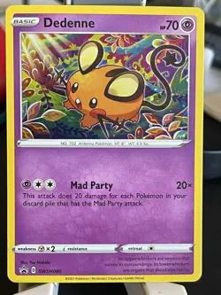 POKEMON DEDENNE SWSH80 PROMO BLACK STAR COSMOS HOLOFOIL NM CARD - Image 1