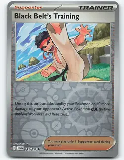 Black Belt's Training #143/159 Reverse Holo Pokemon Card SV09: Journey Together - Image 1