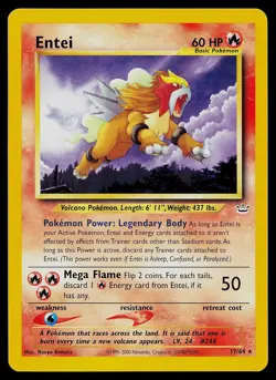 Pokemon Card - Entei Neo Revelation 17/64 Rare Non Holo - Image 1