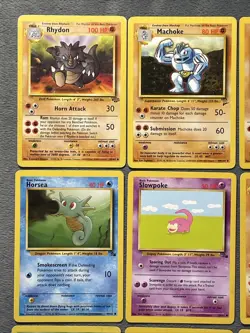 Vintage Pokemon Cards Lot Base Fossil Jungle + Rhydon Machoke Slowpoke + More MP - Image 2