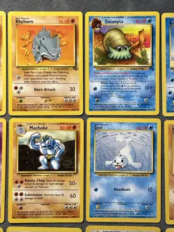 Vintage Pokemon Cards Lot Base Fossil Jungle + Rhydon Machoke Slowpoke + More MP - Image 3