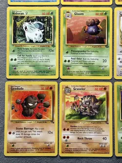 Vintage Pokemon Cards Lot Base Fossil Jungle + Rhydon Machoke Slowpoke + More MP - Image 5