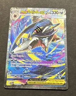 2025 POKEMON PHANTASMAL FLAMES MEGA SHARPEDO EX SECRET ILLUSTRATION RARE #127 - Image 4