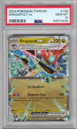 2024 POKEMON TWM EN 130/167 DRAGAPULT ex TWILIGHT MASQUERADE PSA 10 GEM MINT - Image 1