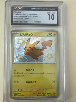 CGC 10 Pikachu 236/190 Shiny Treasure Sv4a Japanese Pokemon TCG 2023 - Image 1