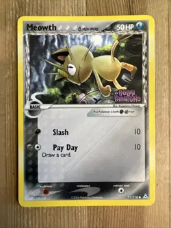 Pokemon TCG Meowth EX Holon Phantoms 71/110 Reverse Holo MP - Image 1