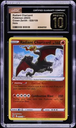 CGC Pristine 10 Radiant Charizard Holo Crown Zenith 2023 Pokemon Card #020 - Image 1