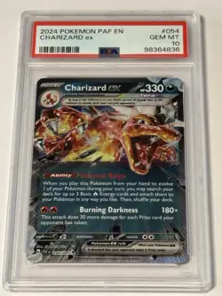 Pokemon TCG Charizard EX Holo PSA 10 Gem Mint Paldean Fates Card 054/091 - Image 1