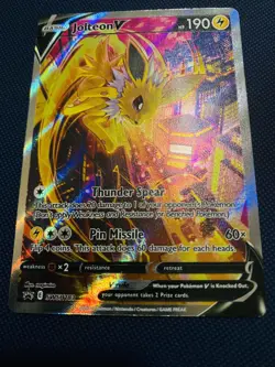 Jolteon v SWSH183 Pokemon TCG Sword & Shield Holo Black Star Promo Card - Image 1