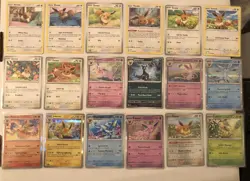 Lot Of 18 Eevee Leafeon Sylveon Glaceon Flareon Vaporeon Umbreon Pokemon Cards - Image 1