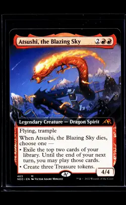 MTG Magic The Gathering NEO Neon Dynasty Extended Art Atsushi the Blazing Sky - Image 1