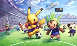 Pokemon pokemon soccer match Pad Gaming Mat Desk - Image 1