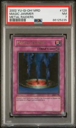 Yu-Gi-Oh! TCG Magic Jammer Metal Raiders MRD-128 Unlimited Ultra Rare PSA 7 - Image 1