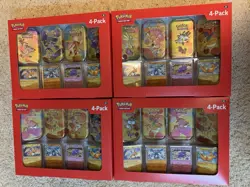 *Lot of 4* Pokemon 151 4 Pack Mini Tins + 4 Promos Sam’s Club Exclusive NEW! - Image 1