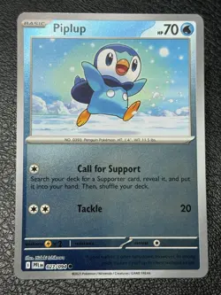 Piplup 027/094 - Reverse Holo - Pokemon TCG: Phantasmal Flames - NM - Image 1