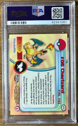 2000 Topps Chrome Pokemon TV Series 1 #6 Charizard PSA 10 Gem Mint - Image 2