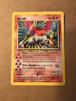 Pokemon TCG Ho-Oh Neo Revelation Holo Card 7/64 MP Condition - Image 1