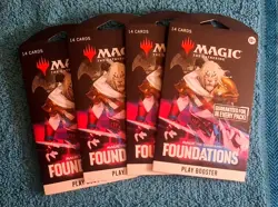 MTG Magic The Gathering Foundations Sleeved Booster Pack - 4 Packs 14 Cards Per - Image 1
