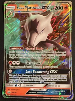 Alolan Marowak GX SM187 Jumbo Cards Holo Sun and Moon Pokemon TCG - Image 1