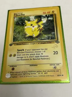 1999 Pokemon W Stamp 1st Edition Pikachu 60/64 Jungle Set WOTC Gold Promo Card - Image 1
