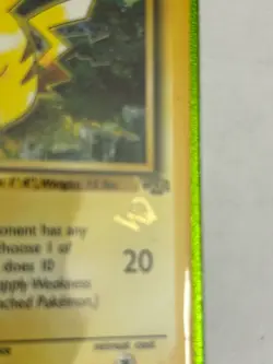 1999 Pokemon W Stamp 1st Edition Pikachu 60/64 Jungle Set WOTC Gold Promo Card - Image 2
