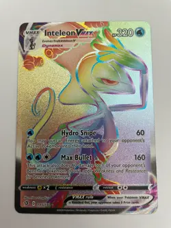 Inteleon VMAX Secret 195/192 Rebel Clash Holo Pokemon Card - Image 1