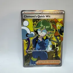 Pokemon Clemont's Quick Wit Holo Ultra Rare Card 229/191 Sv08: Surging Sparks - Image 1