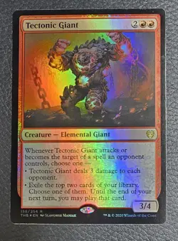 TECTONIC GIANT Magic MTG Theros Beyond Death Foil Magic Card - Image 1