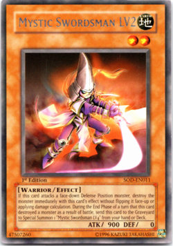 Mystic Swordsman LV2 - SOD-EN011 - Rare - 1st Edition - Yugioh - Image 1